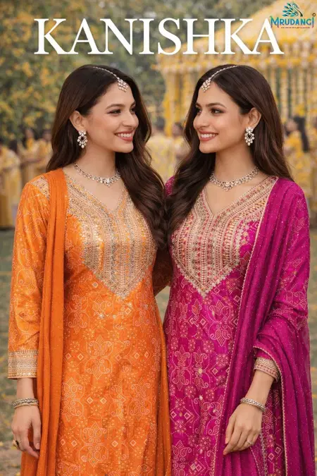 Kanishka By Mrudangi Chinon Silk Bulk Readymade Sharara Suits Orders In India